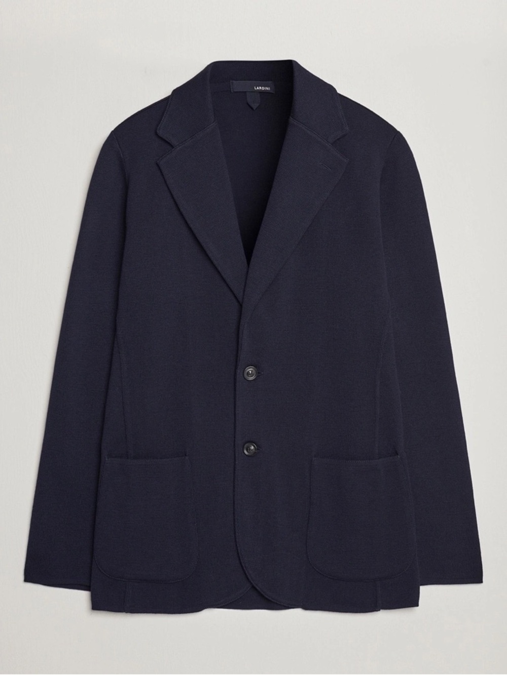 Lardini Navy Knitted Cardigan Blazer Jacket Men’s XL 100% Wool Italy JM70